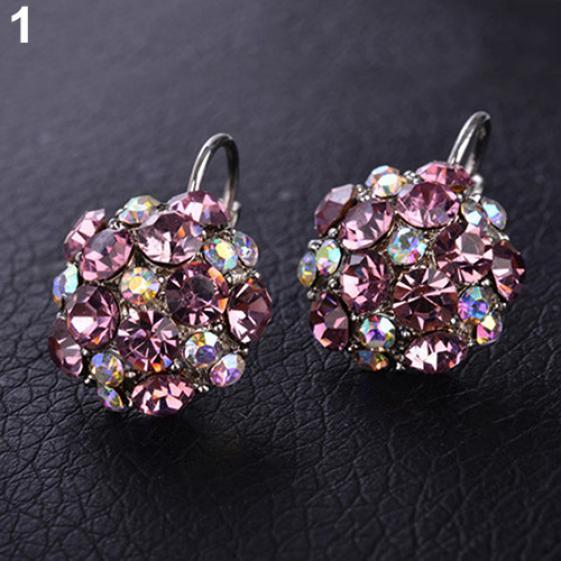 Women's Colorful Cubic Ball Eardrop Leverback Earrings Party Jewelry