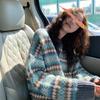 Retro Hong Kong Red Cable Knit Loose Sweater - Women's New Year Pullover