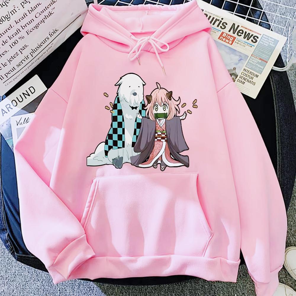 Spy X Family Hoodie Anya and Bond Sweatshirt Tanjirou and Nezuko Cosplay Hoody Anime Printing Pullovers Girls Kawaii Clothing