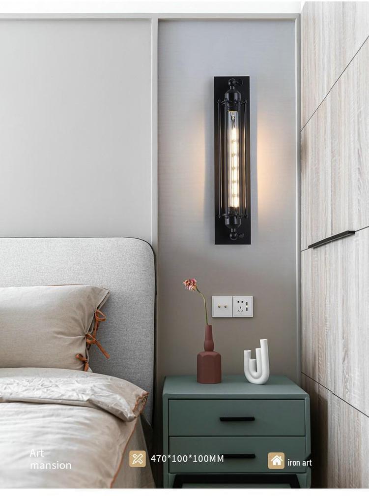 Retro Industrial Outdoor Wall Lamp - Iron Art for Hallway, Corridor, Balcony, or Restaurant