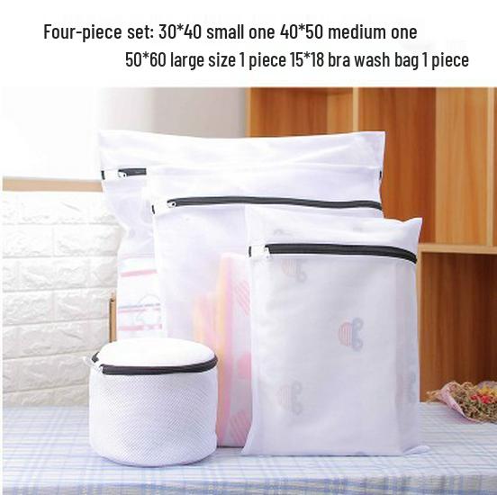 Large Black & White Fine Mesh Laundry Bag for Machine Washing and Clothing Storage