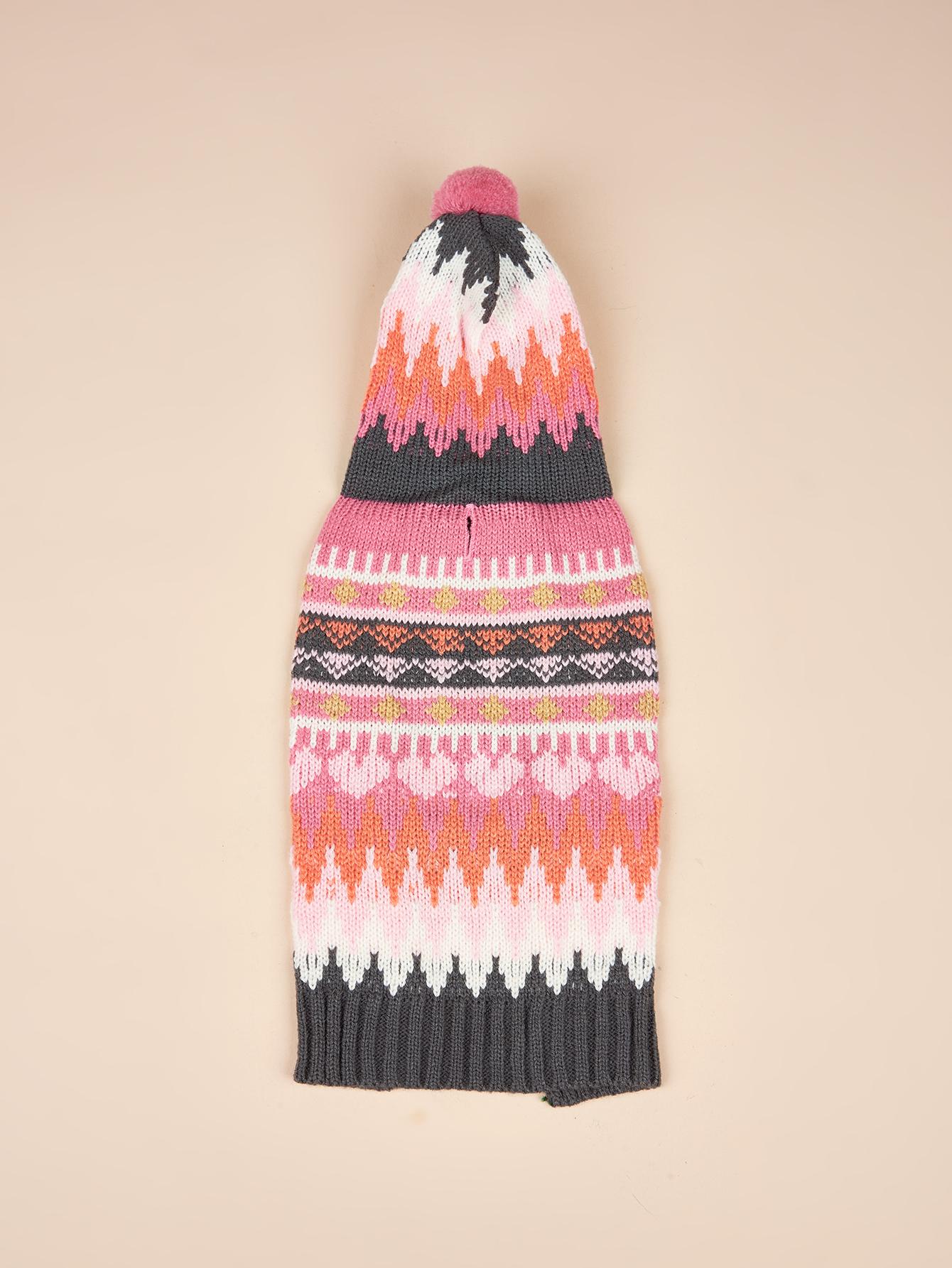 

Dog Sweater with Hairball, Warm Pet Sweater with Hat, Dog Turtleneck for Small Dogs Medium Dogs, Knitted Classic Cat Sweater Do XS（old） рожевий