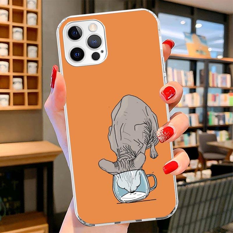 Lavaza Sphynx Sphinx Cat Cover Phone Case For iPhone 16 17 Air 15 14 Pro Max 16E Phone Case 13 Mini 12 11 7 SE 8 Print Pattern F
