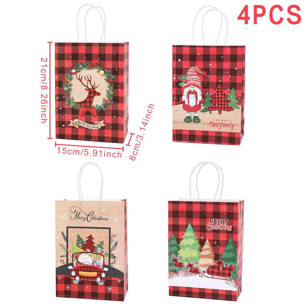 Christmas Kraft Paper Gift Bags Xmas Candy Cookies Gift Tote Bag Christmas Decoration 2025 for Home Navidad Noel New Year 2025