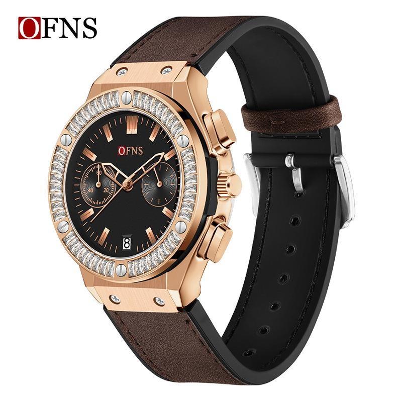 Analog Quartz Watch for Women Leather Strap Waterproof Luxury Elegant Ladies  Watches Business Luxury Ladies Wristwatch кофейный/золотой