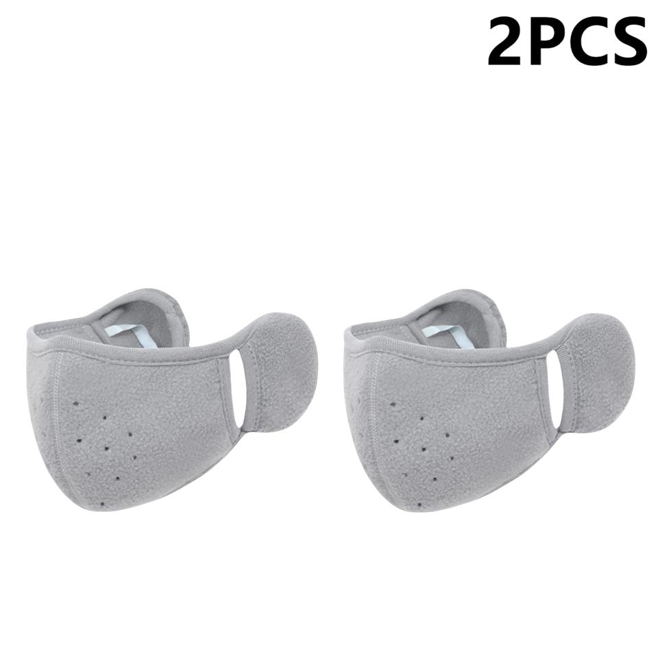 2Pieces Winter Fleece Earmuffs with Windproof Mouth Cover Unisex Warm Ear Warmer Breathable Face Mask for Outdoor Activities