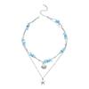 Dainty Irregular Natural Stone Shell Double-layer Necklace for Women Punk Starfish Choker Chain Beach Party Jewelry Gift