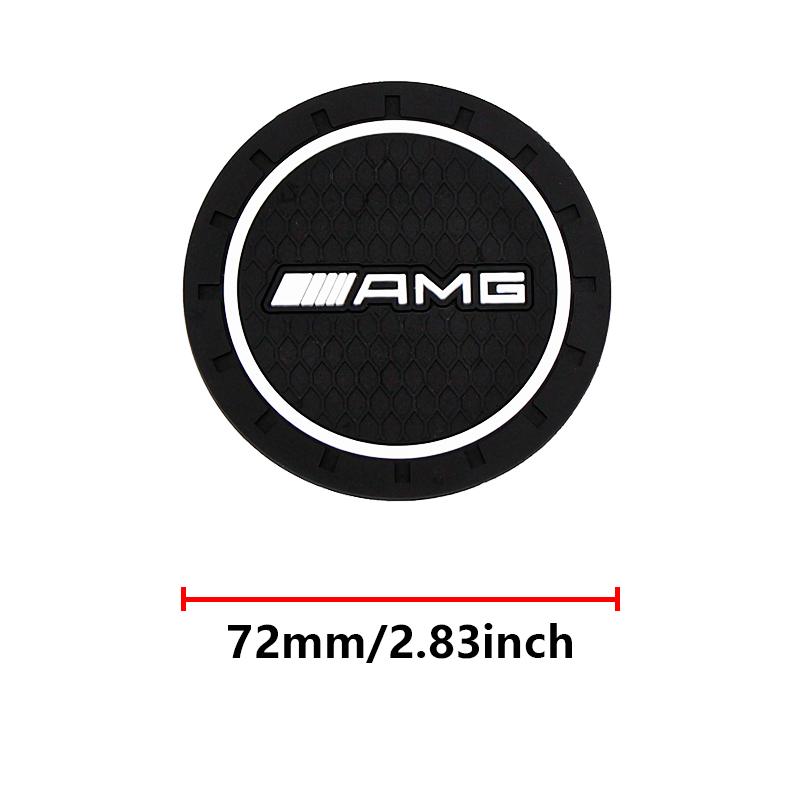 For Benz S-W222Pcs Premium Silicone AMG Car Water Cup Holder Coaster Anti-Slip Mats For Mercedes Benz W213 W204 W205 W177 GLC Auto Accessories