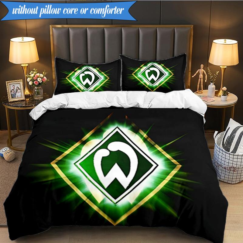 3-teiliges Werder Bremen Fußball Bettwäsche-Set 2D-Druck (Enthält 1 Bettbezug + 2 Kissenbezüge Ohne Füllung), Schlafzimmerdekoration, Ventilatorgeschenk