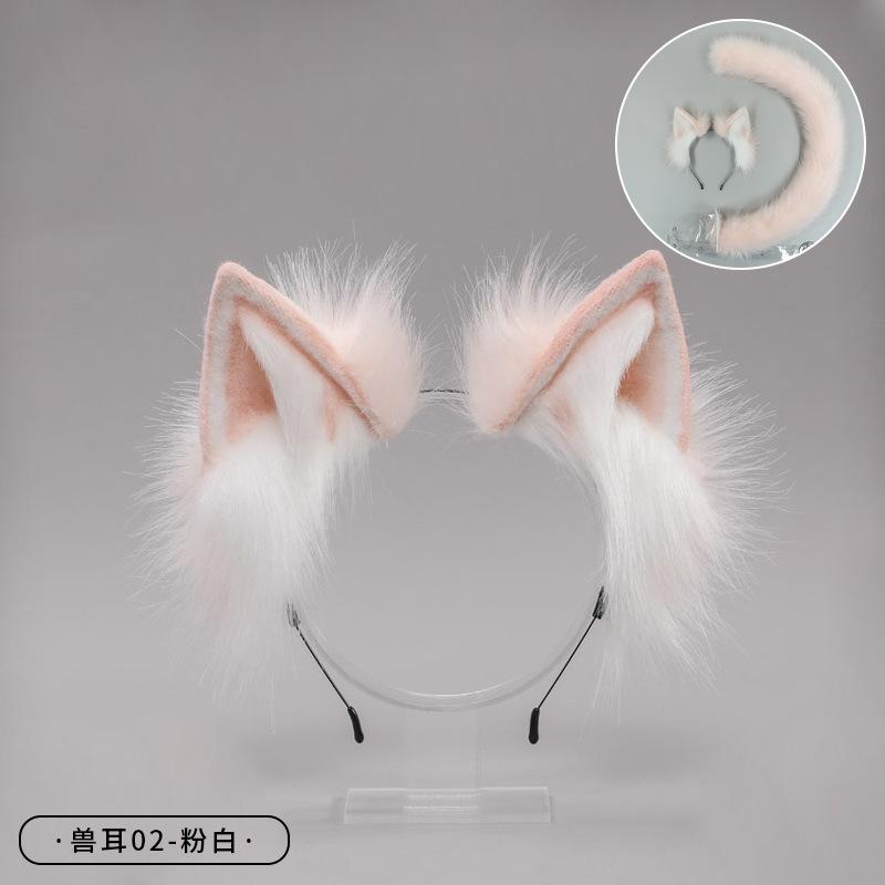 Handmade Japanese animal ears headband Lolita headgear cat ears fox plush hairpin hair accessories handmade simulation animal ears one size