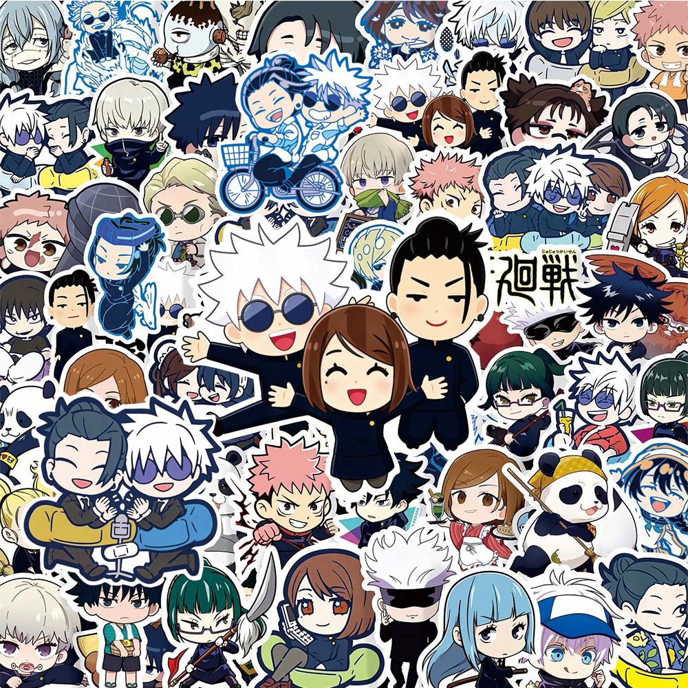 10/50/100pcs Q Version Jujutsu Kaisen Anime Stickers Kawaii Gojo Satoru Decals DIY Guitar Laptop Journal Cute Cartoon Sticker