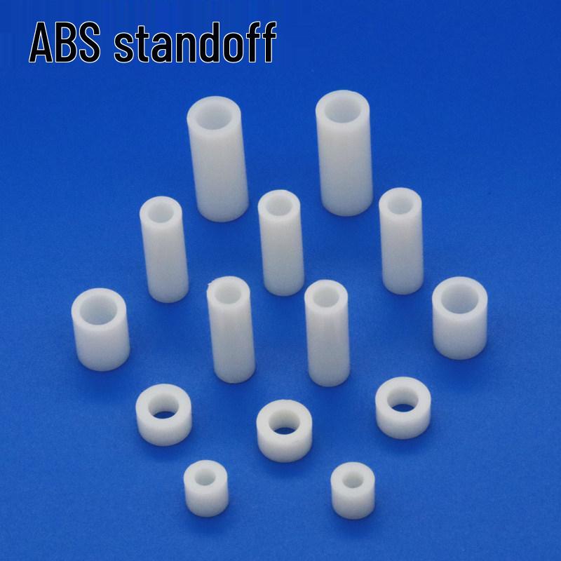 M8 12-8.2 ABS Insulating Gasket: Straight-through Plastic Hollow Cylinder with Through Hole, White. White 12-8.2*18 (500 pcs)