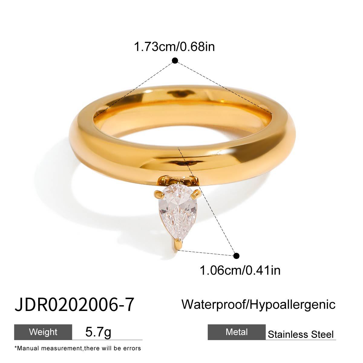 Jiedin European and American zircon ring titanium steel non-fading jewelry ring stainless steel hand jewelry