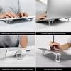 2/4pc Adjustable Foldable Laptop Stand Mini Computer Keyboard Riser with 2 Adjustable Angles Invisible Plastic Notebook Support