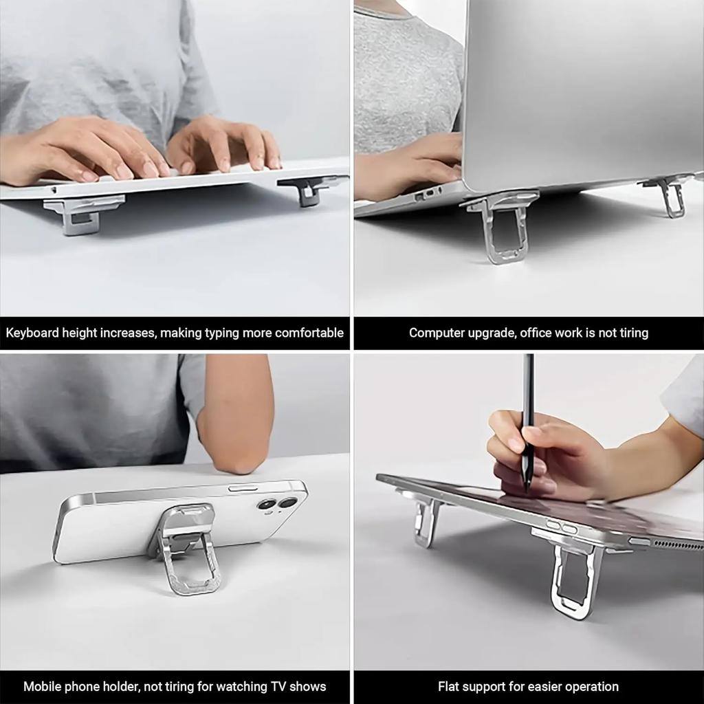 2/4pc Adjustable Foldable Laptop Stand Mini Computer Keyboard Riser with 2 Adjustable Angles Invisible Plastic Notebook Support