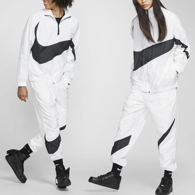 Nike Sportswear Big Swoosh Men's Loose Fit Woven Windbreaker Jacket White Black AR3133-100