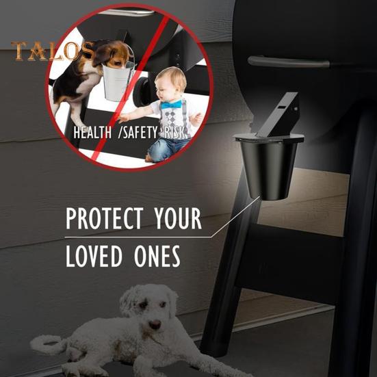 Rear Grease Bucket Grease Catcher with Tube Lid Griddle Grease Drainage System with Foil Bucket Liners for Griddles Smoke Barrel