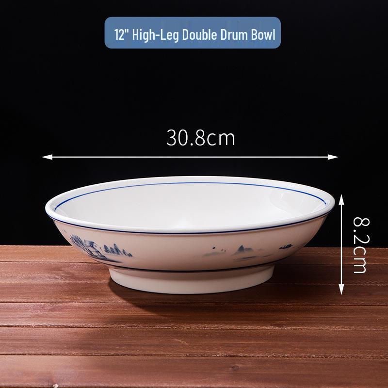 Large High-Footed Ceramic Soup & Noodle Bowl