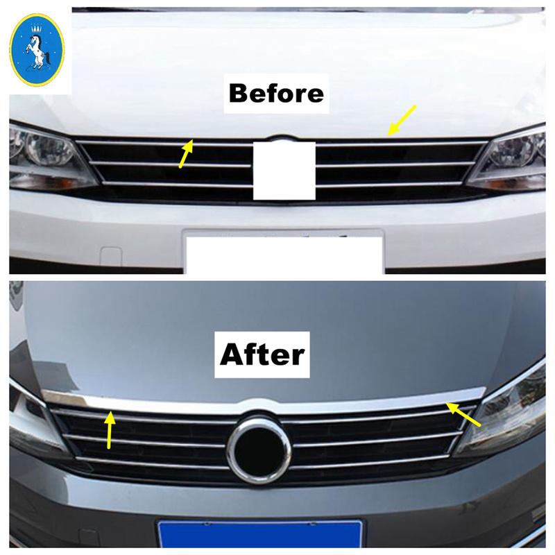 Car Front Hood Bonnet Stripes Front Engine Trim Decorative Strip Cover Exterior Accessories For Volkswagen Jetta Mk6 2012 - 2018