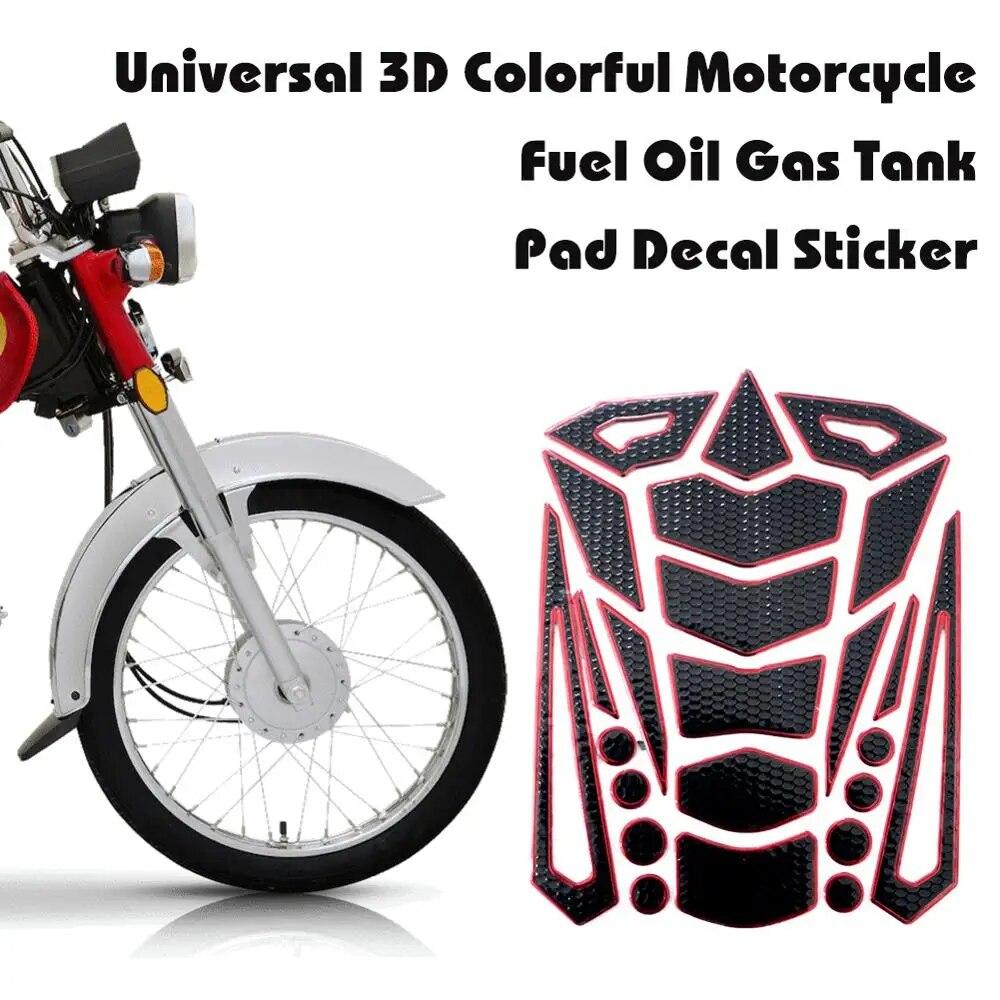 Universal 3D PVC Fishbone  Sticker Gas Fuel Oil Tank Pad Protector Cover Decals Motorcycle Tank Pad Sticker Accessories Parts