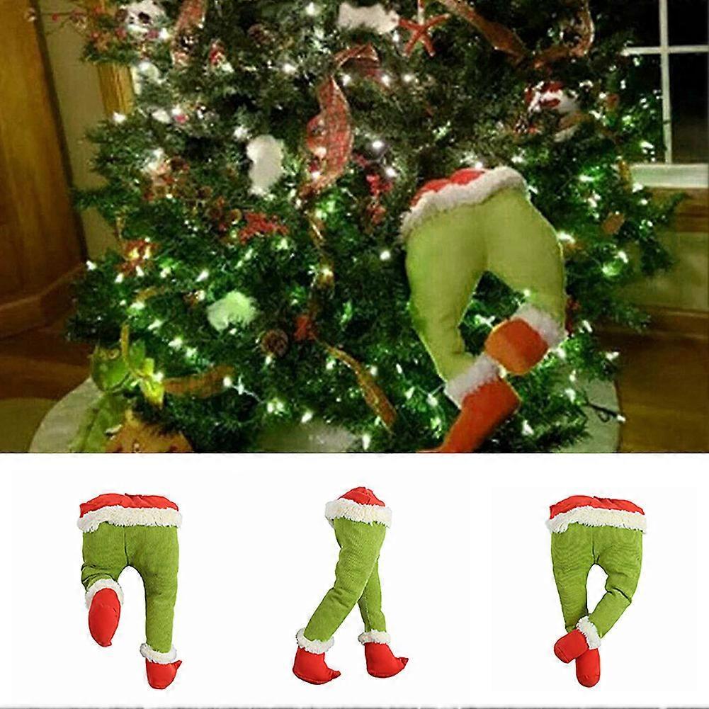 The Grinch Christmas Decorations Furry Green Grinch Arm Ornament Holder Tree Set