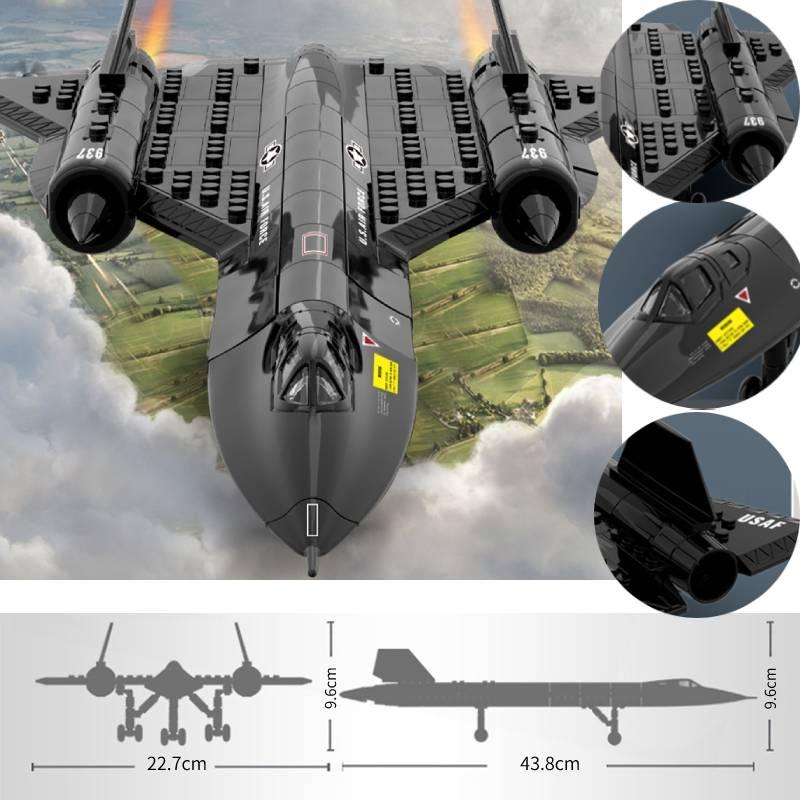 Sr-71 Blackbird Military Spy Plane Building Toy For Kids