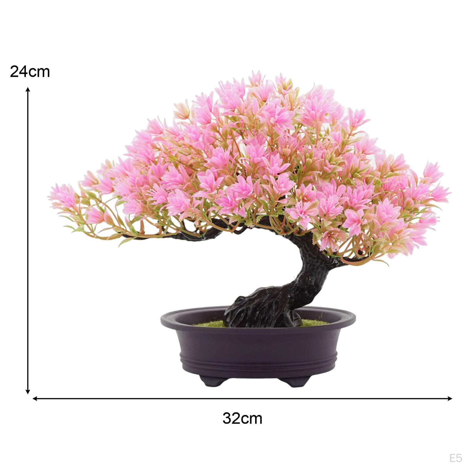 Kleiner Künstlicher Bonsai-Baum In Magenta – 21,6 Cm Hoch, Aus Kunststoff – Deko Für Zuhause, Büro & Regal