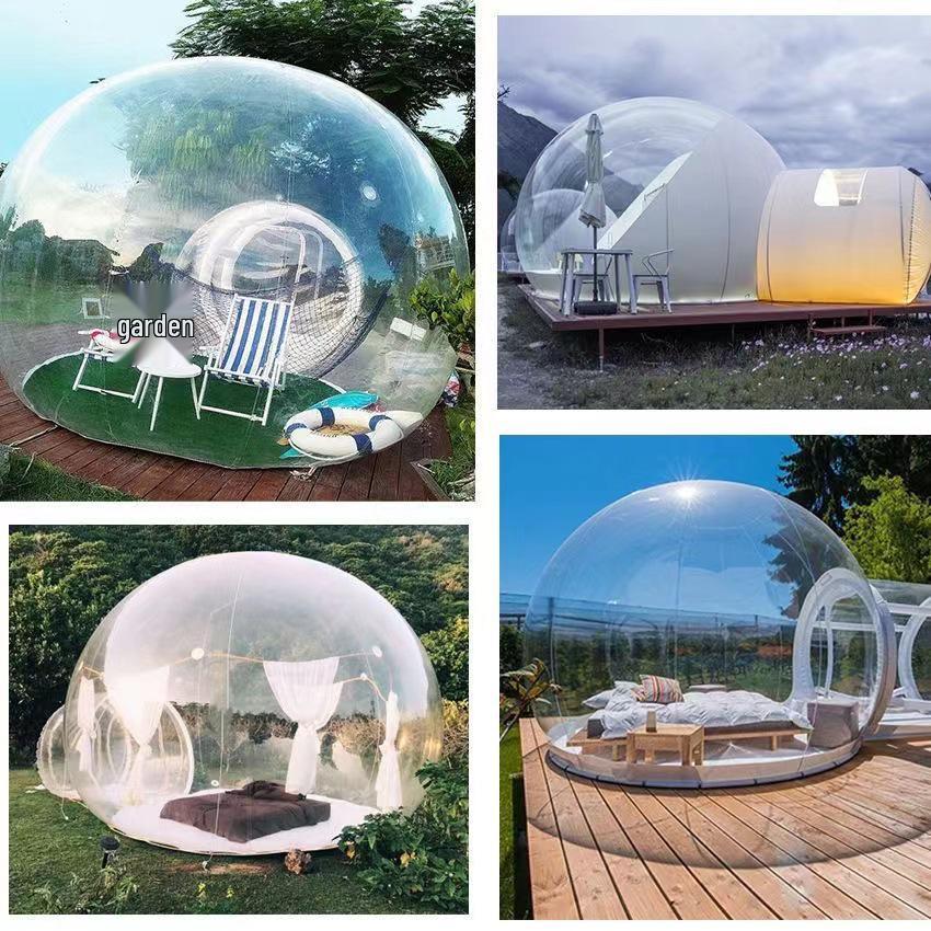 Starry Sky Inflatable Snowflake Bubble Tent - Christmas Decoration & Ad Display