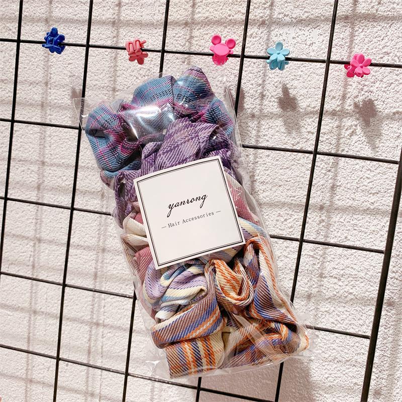 New 5PCS/Set Candy Color Printing Hair Ties For Women Cute HairBand Ponytail Holder Elastic Rubber Band Fashion Hair Accessories