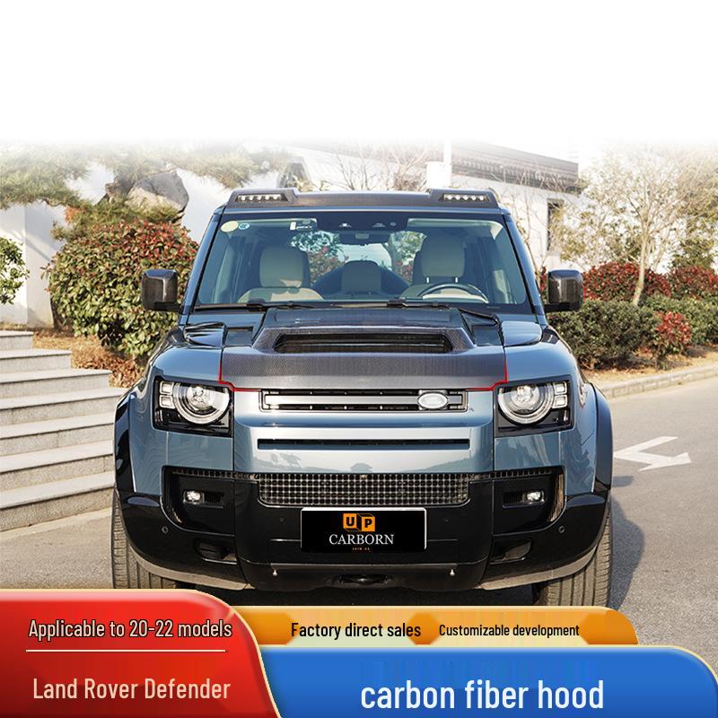 Fits 2020-2023 Land Rover Defender 90/110/130 Carbon Fiber Engine Hood Upgrade.