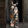 Women's Jumpsuit Christmas Print Casual Loose Vintage Shoulder Strap Cotton Linen