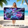 Music General Theme Beach Towel Personalized Custom Name & Text Soft Quick Dry Beach Towel for Swimming Travel