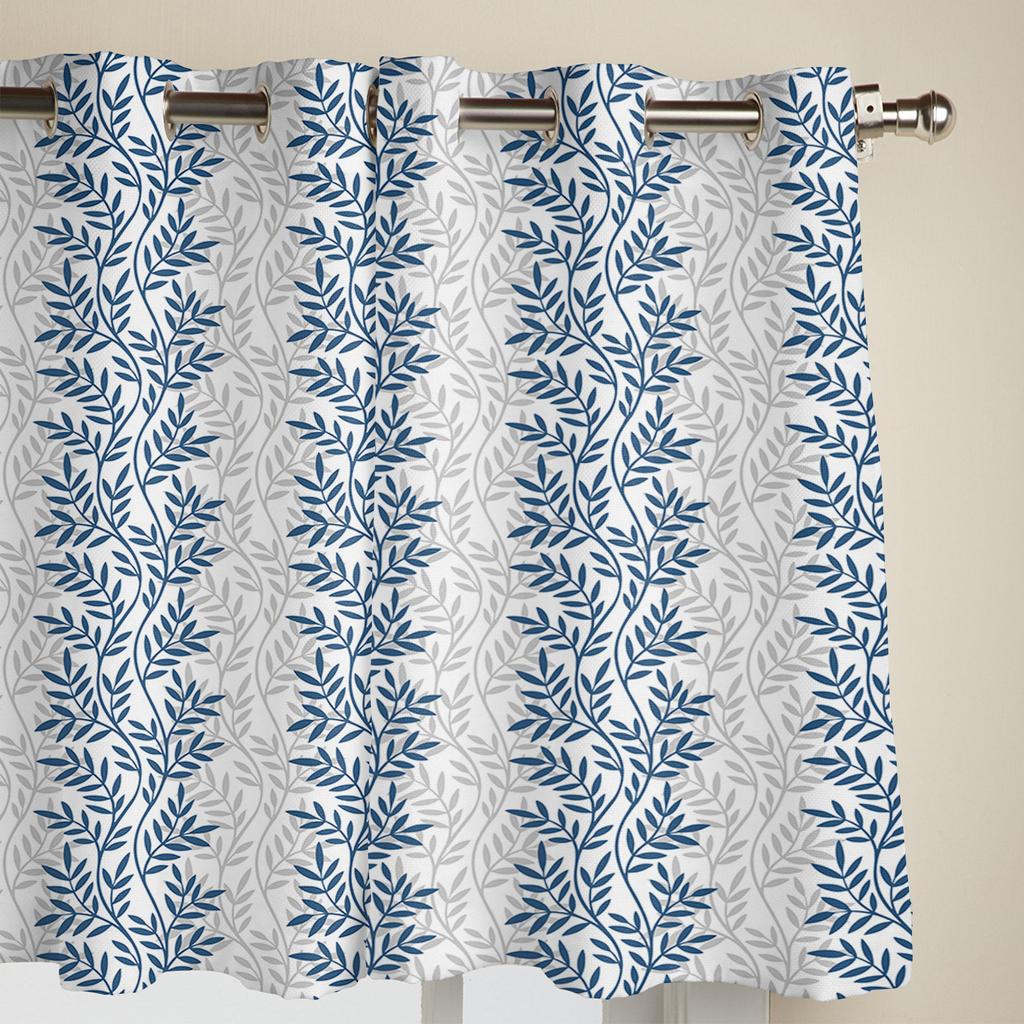 Proste zasłony okienne z gradientem liści do salonu sypialni luksusowe nowoczesne zasłony kuchenne tkaninowe draperie