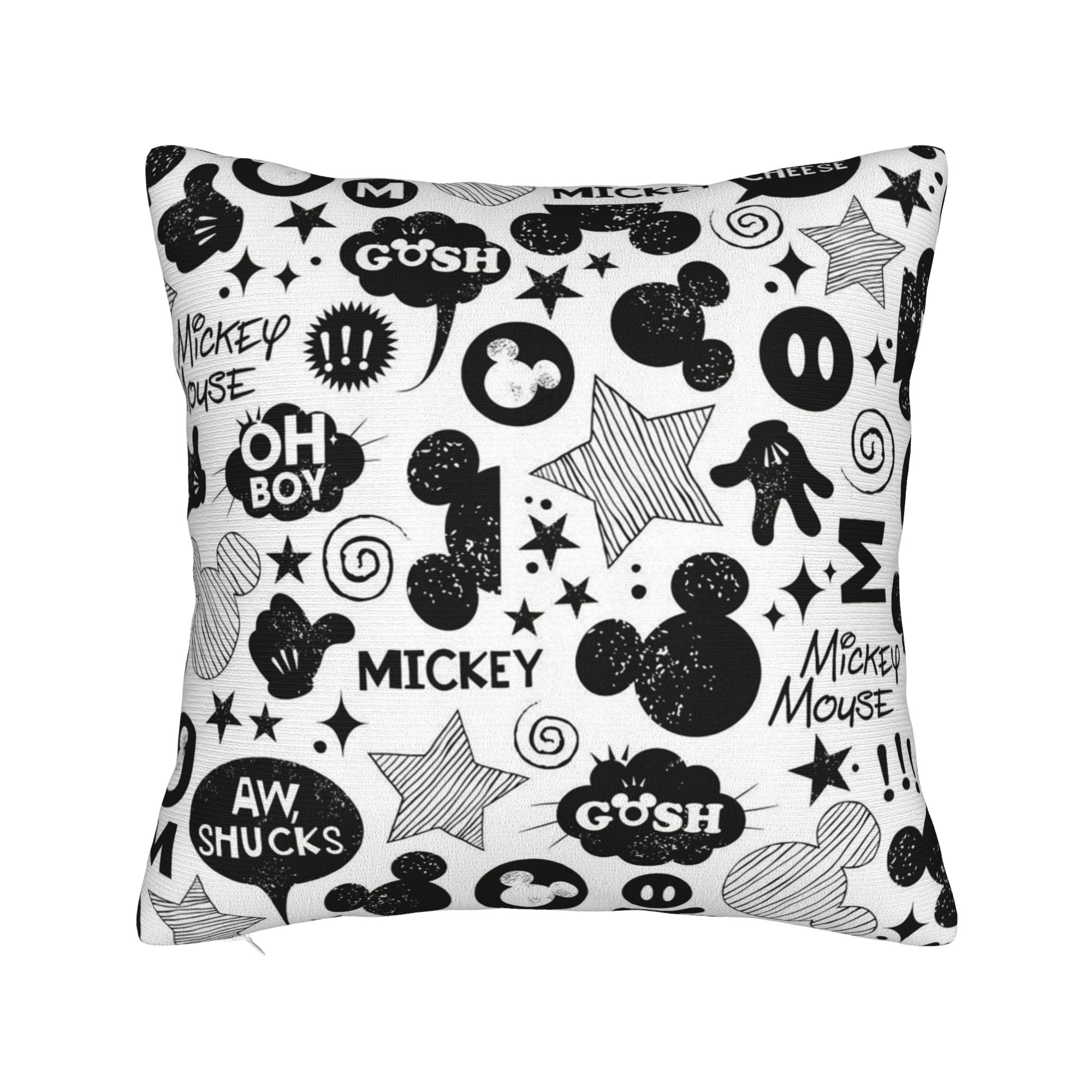 

Classic Mickey Mouse Square Pillow Case Cushion Cover Funny Zippered Decor Pillowcase for Car 45x45cm 40cmx40cm