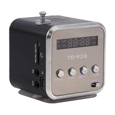 Mini digitální přenosný hudební přehrávač s FM, vysoká citlivost, snadná obsluha, nabíjení přes USB, karta USB/SD/TF, skvělý pro cestování, reproduktor, rádio, MP3