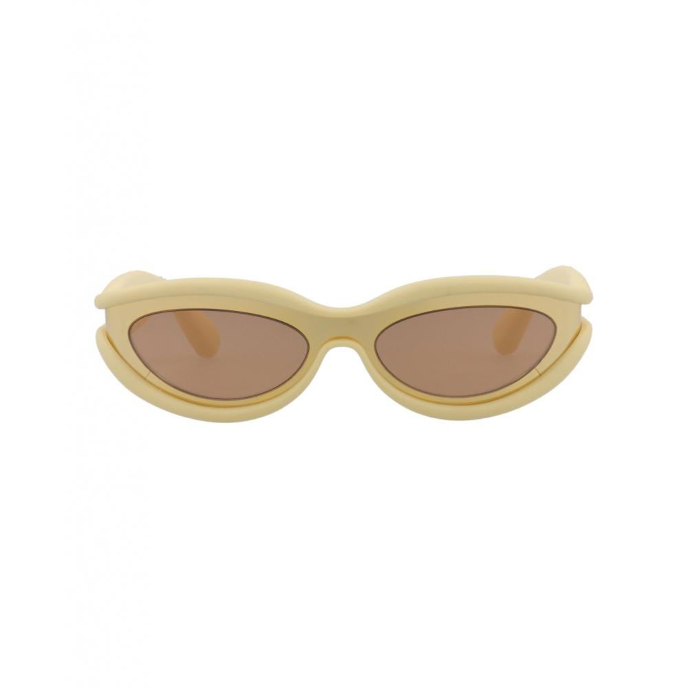 

Bottega Veneta Shield Frame Metal Sunglasses gold gold brown