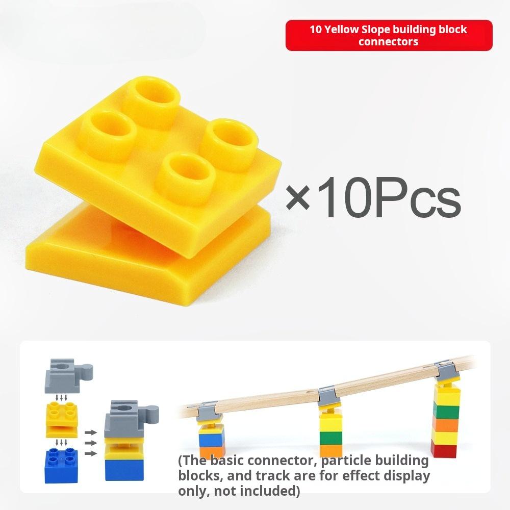 1/10Pcs Universal Wooden Tracks Connectors Accessories Big Size Blocks Rotatable Connection Adapters Fit For Brand Train Tracks