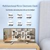 Multifunctional LED Desktop Alarm Clock with Large Curved Screen and Digital Mirror Display