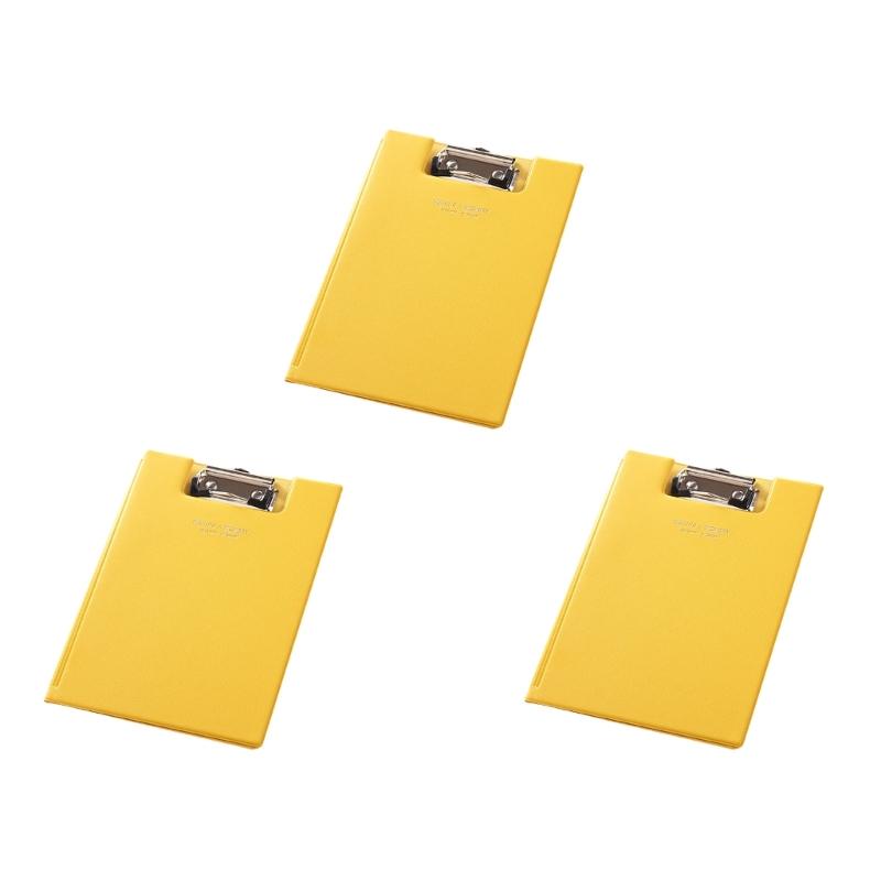 Foldable Clipboard with Clear Pocket Leather Clipboard Folder Document Case with Clipboard Business Conference Folder жёлтый