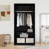 Wardrobe with Shelf Black Oak Effect 100 x 50 x 200 cm