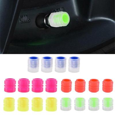 Fluorescent Night Glowing Valve Caps Luminous Valve Caps Night Glowing Decor Motorcycle Bicycle Wheel Hub Valve Stem Cap