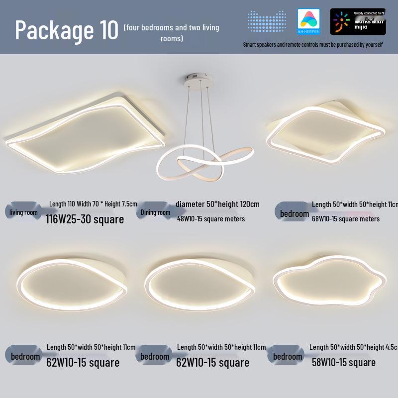 Modern Minimalist Ceiling Light Package with Smart Home Integration for Whole House