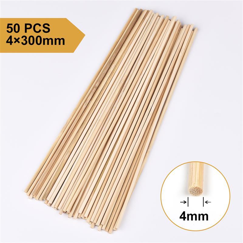 Bamboo Craft Round Rod Model Toys Building Carving Handicraft Educational DIY Accessories Bamboo'S Stick Size 300*3/4/5/6/8/10mm