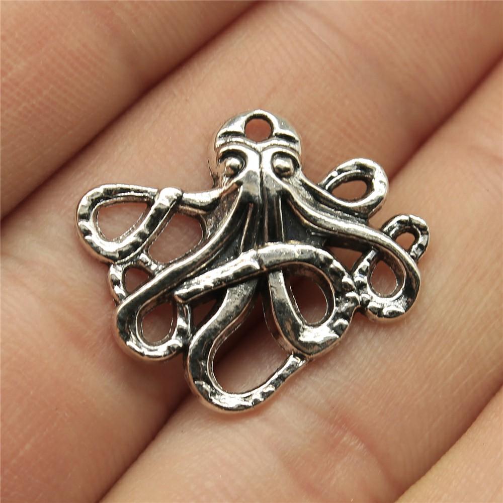

10pcs Charms Octopus Shark DIY Jewelry Findings For Jewelry Making Accessories Antique Silver Color Seal Squid Charms