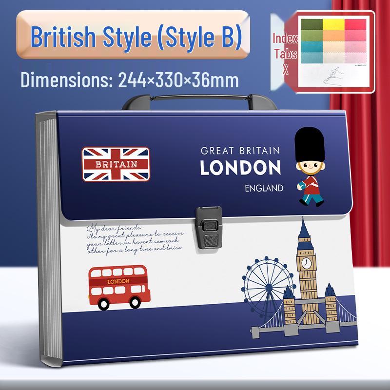 13-Layer A4 British Style Accordion Document Organizer Folder