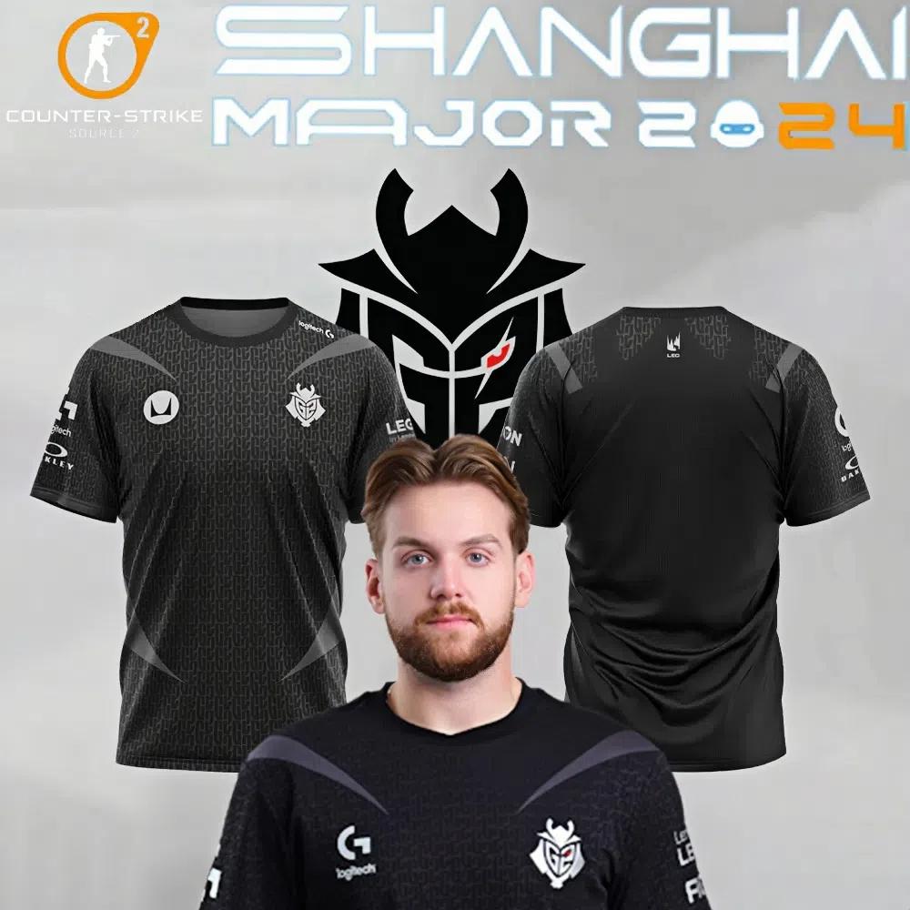 

2025 CSGO Major Ігрова футболка підтримки клубу G2 Esports CS2 Тренувальна форма для гри Чоловіча футболка Спортивна командна футболка для змагань L