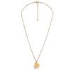 Les Trésors De Lily [Q8619] - Designer Silver 'Cowrie' Steel Necklace - Cowrie 18x12 Mm - Pink Flamingo 25x15 Mm