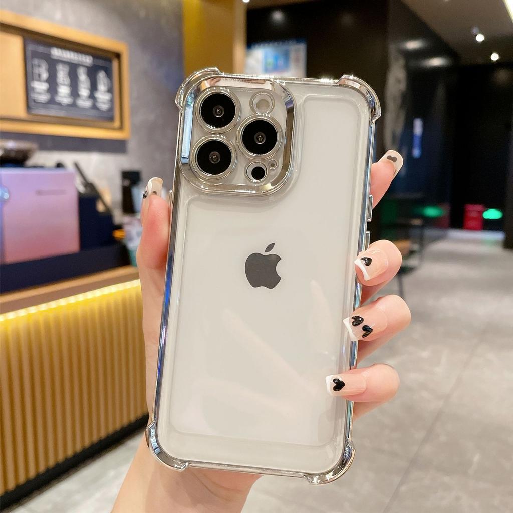 Applicable to iPhone16PROP new anti-drop four-corner electroplating space case Apple 15PROMAX Apple 13PROM