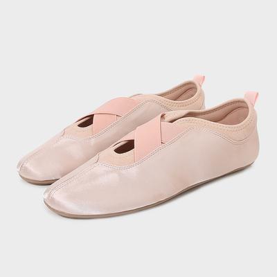 Soft Ballet Flats For Woman Comfortable Satin Fabric Round Head Anti Slip Leisure Outside Elastic Band Spring Ladies Shoes