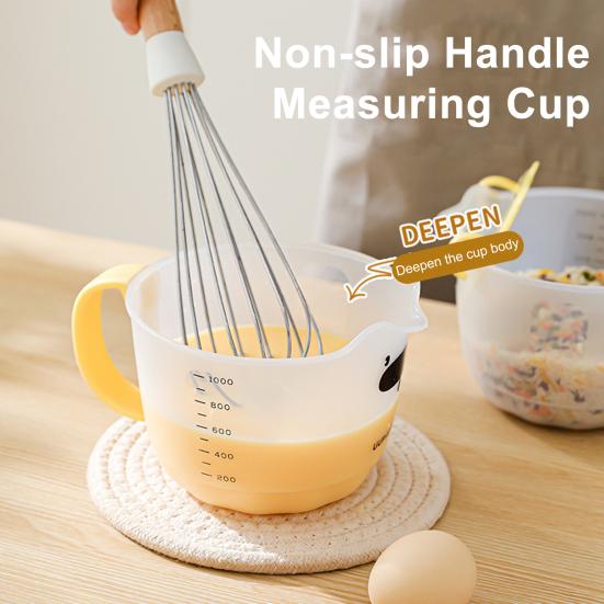 Measuring Cup Bear Shape Egg Beater with Filter Food Grade PP Draining Cup Rice And Fruit Basket Washing Tools